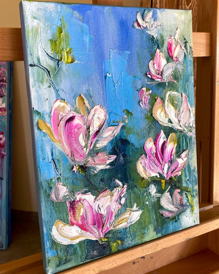 Original Abstract Floral Painting by Mily Art
