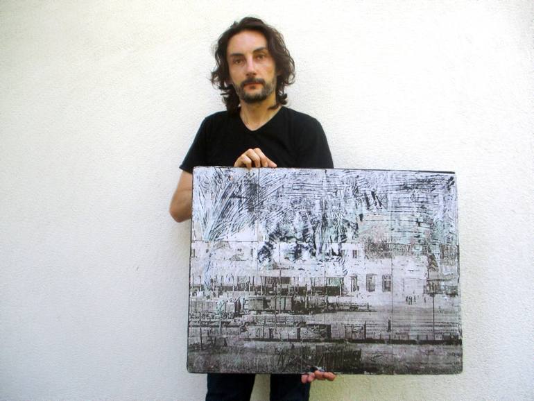 Original Abstract Expressionism Landscape Painting by Enzo Comin