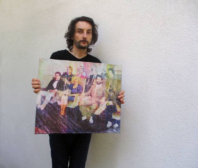 Original Conceptual People Painting by Enzo Comin