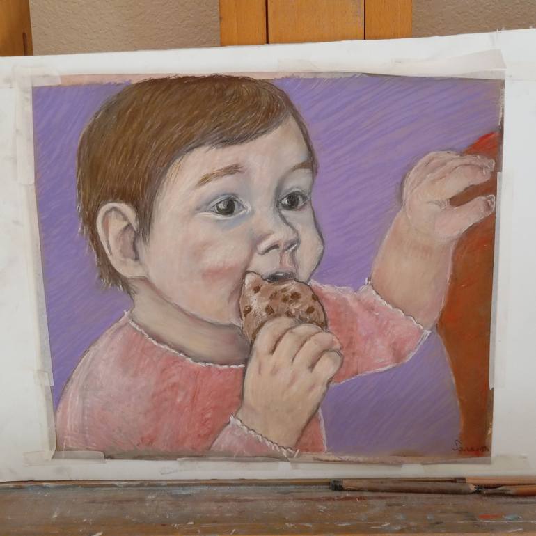 Original Realism Children Painting by Sara Matthias