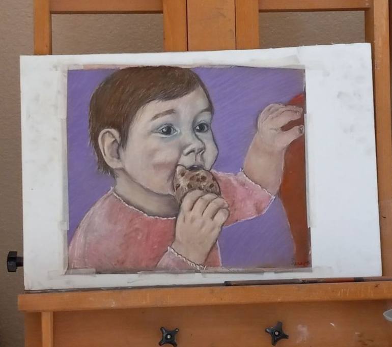 Original Realism Children Painting by Sara Matthias