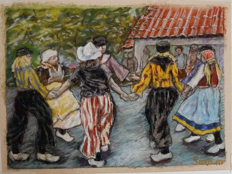 Original Realism People Painting by Sara Matthias