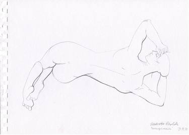 Original Expressionism Nude Drawings by Elżbieta Gądek