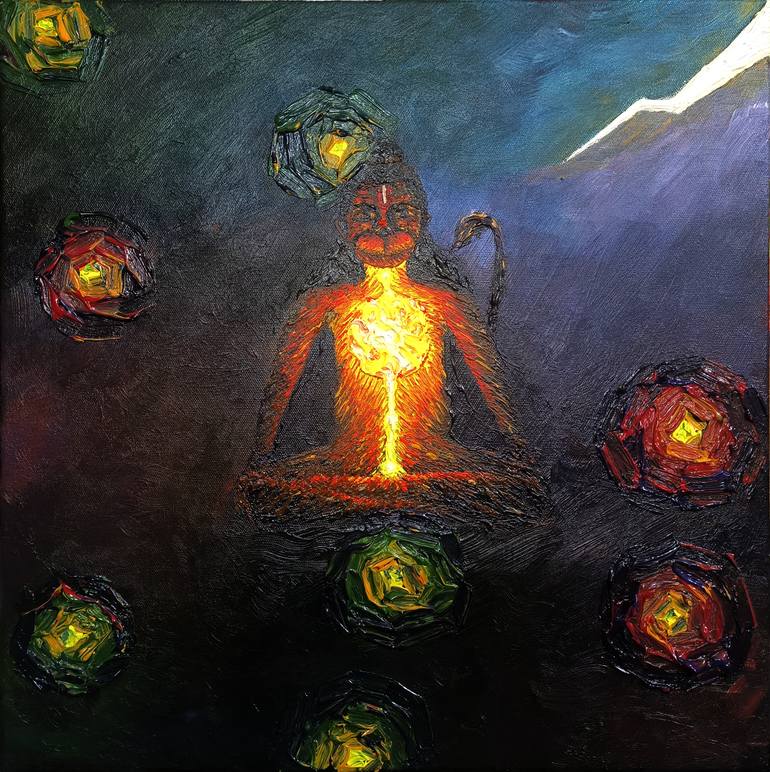 Original Abstract Expressionism Classical Mythology Painting by Srikrishna Bhutada