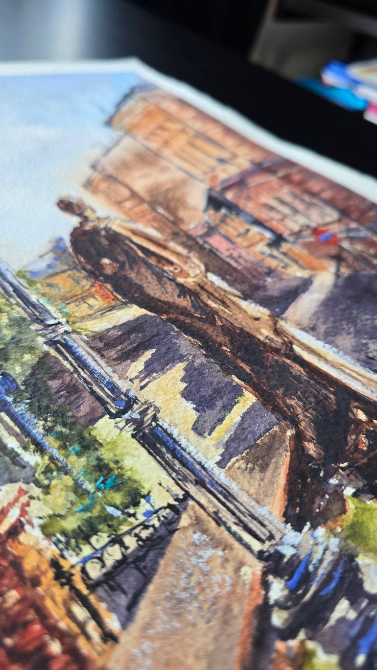 Original Romanticism Architecture Painting by Aliya Bodnar