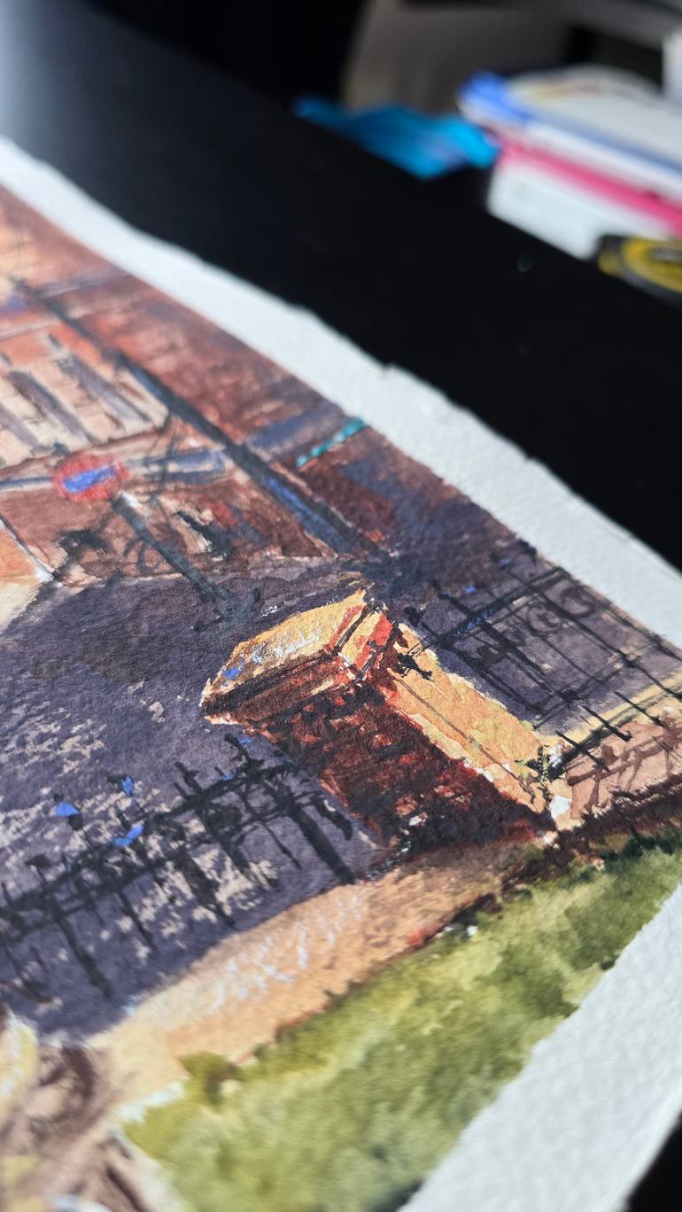 Original Romanticism Architecture Painting by Aliya Bodnar