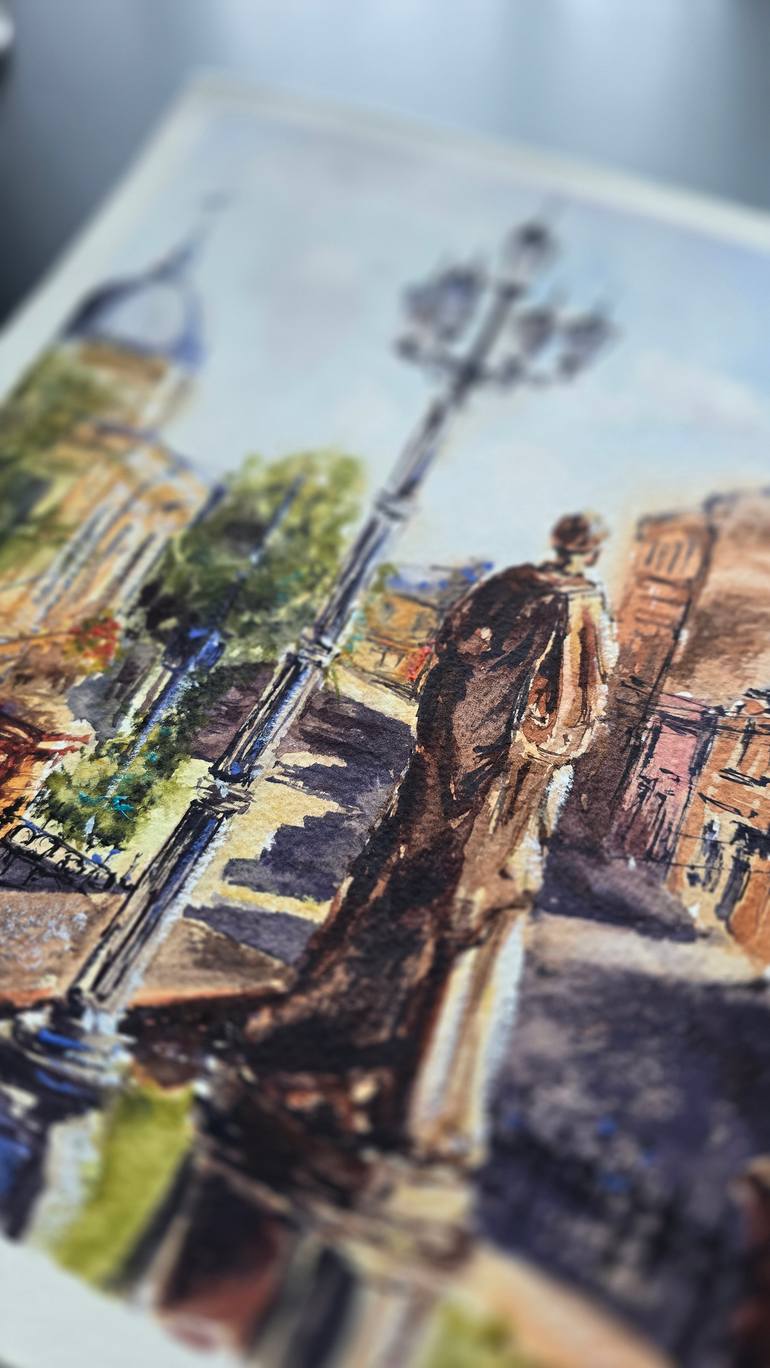 Original Romanticism Architecture Painting by Aliya Bodnar