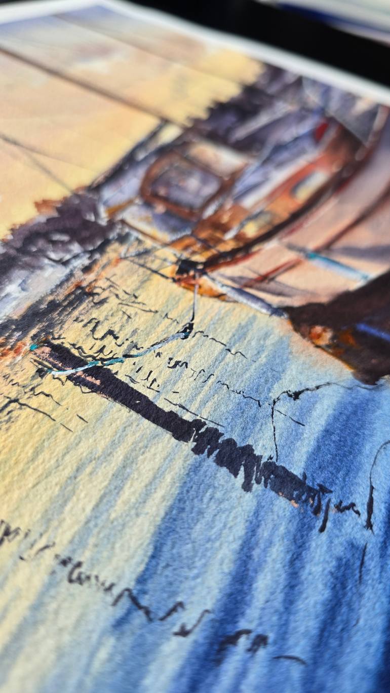 Original Expressionism Boat Painting by Aliya Bodnar