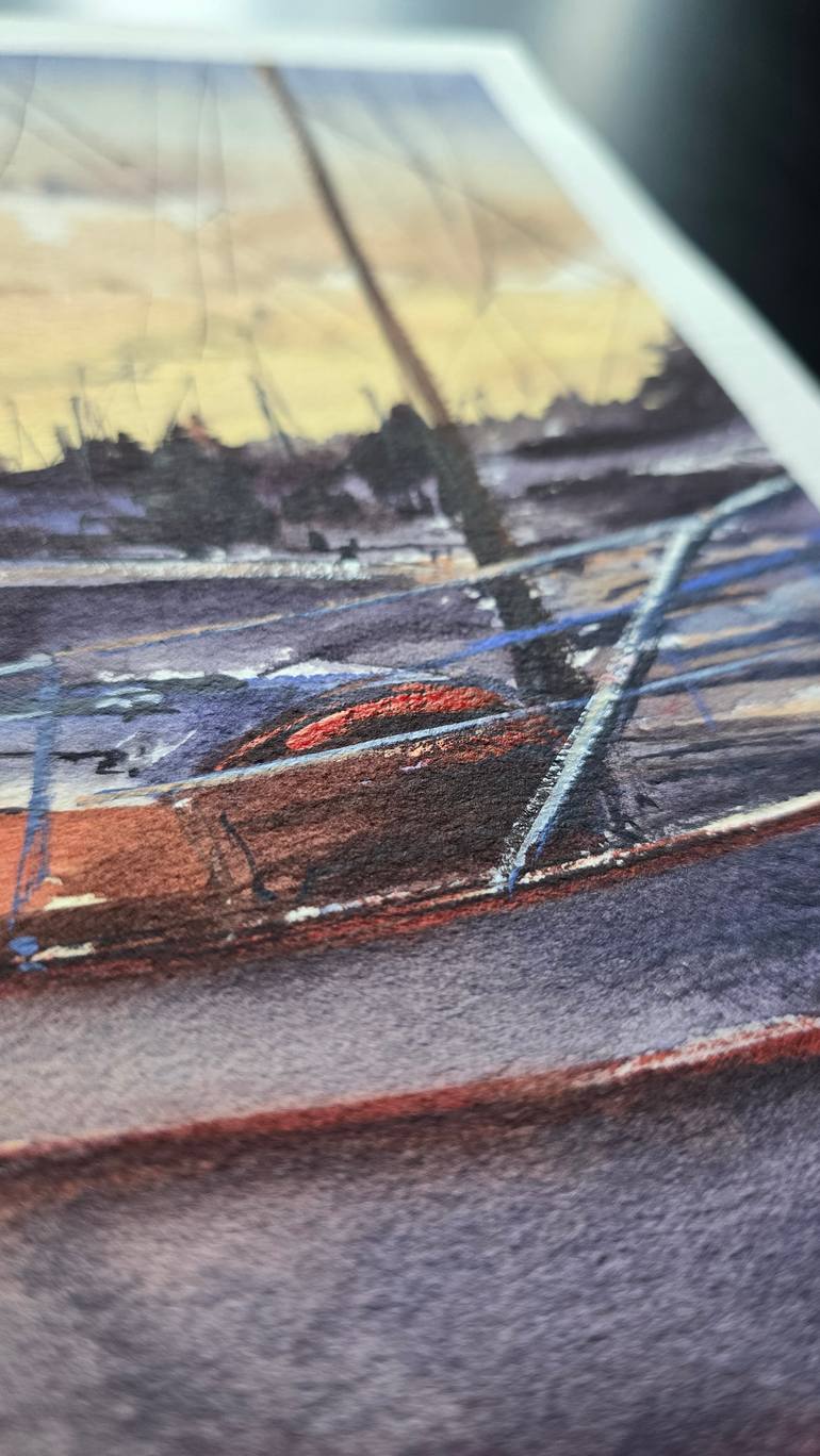 Original Expressionism Boat Painting by Aliya Bodnar