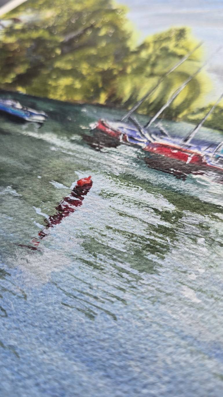 Original Expressionism Boat Painting by Aliya Bodnar