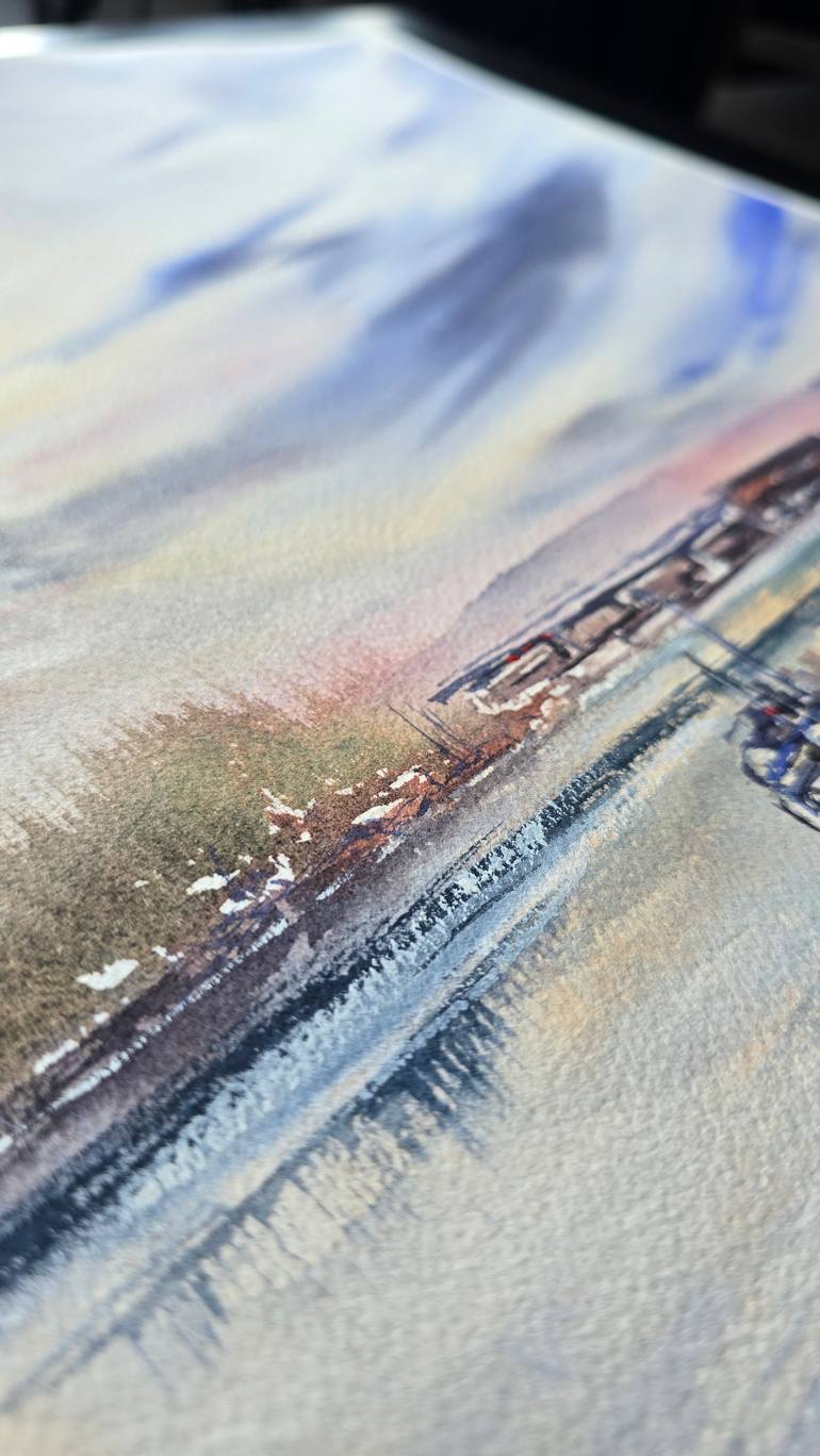 Original Expressionism Boat Painting by Aliya Bodnar