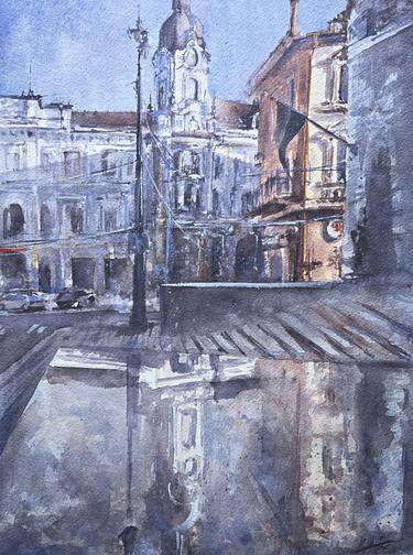 Original Contemporary Cities Painting by Aliya Bodnar