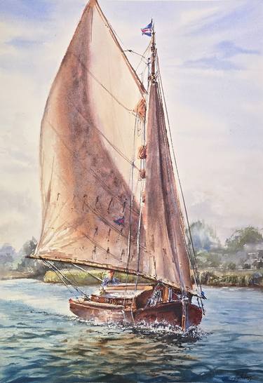 Original Expressionism Boat Painting by Aliya Bodnar
