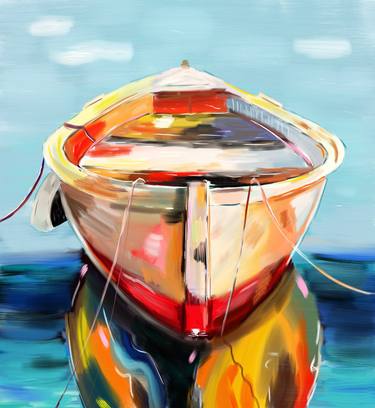 Original Digital Art Boat Digital by Ella Clowes