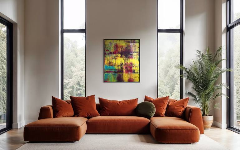 Original Abstract Expressionism Abstract Painting by Guido Lötscher