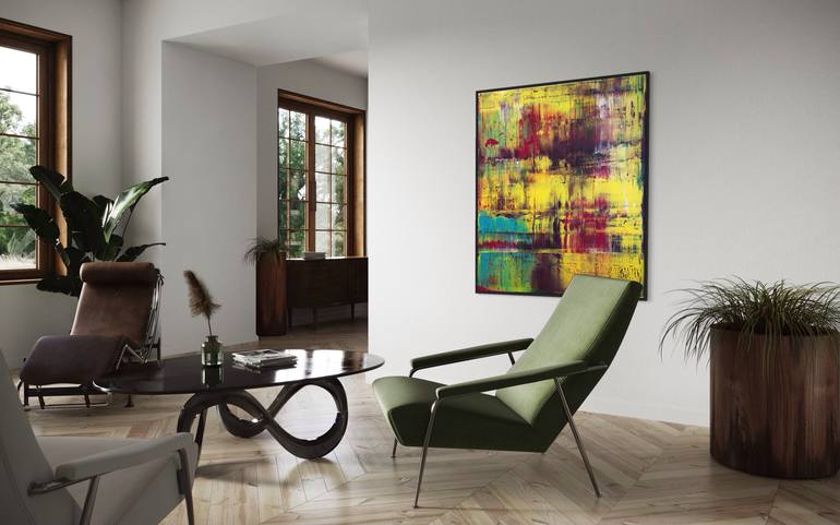Original Abstract Expressionism Abstract Painting by Guido Lötscher