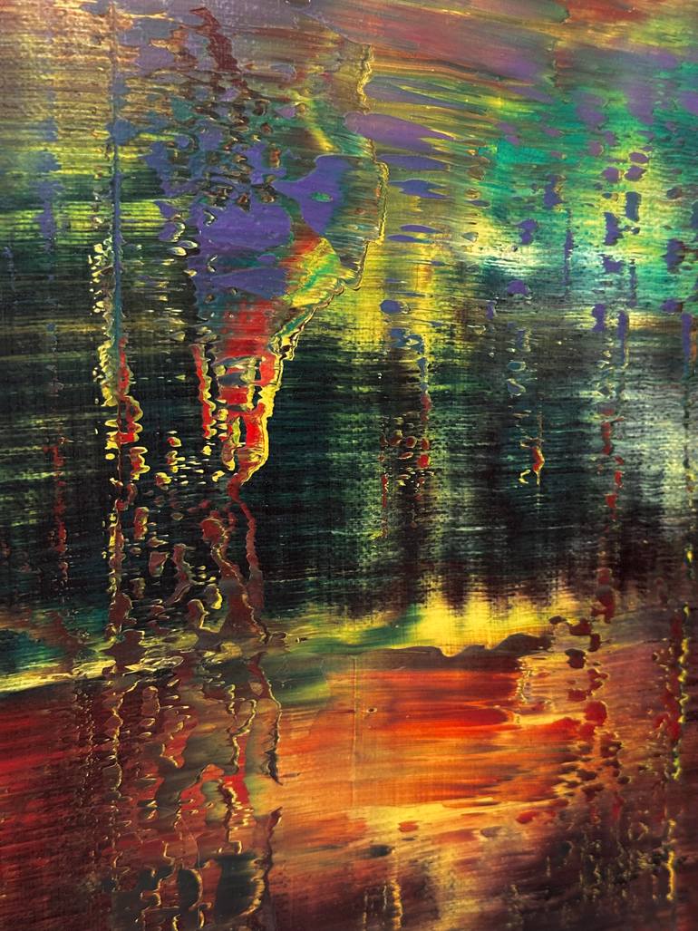 Original Abstract Expressionism Abstract Painting by Guido Lötscher