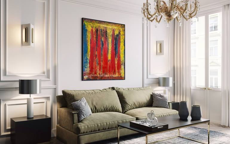 Original Abstract Expressionism Abstract Painting by Guido Lötscher