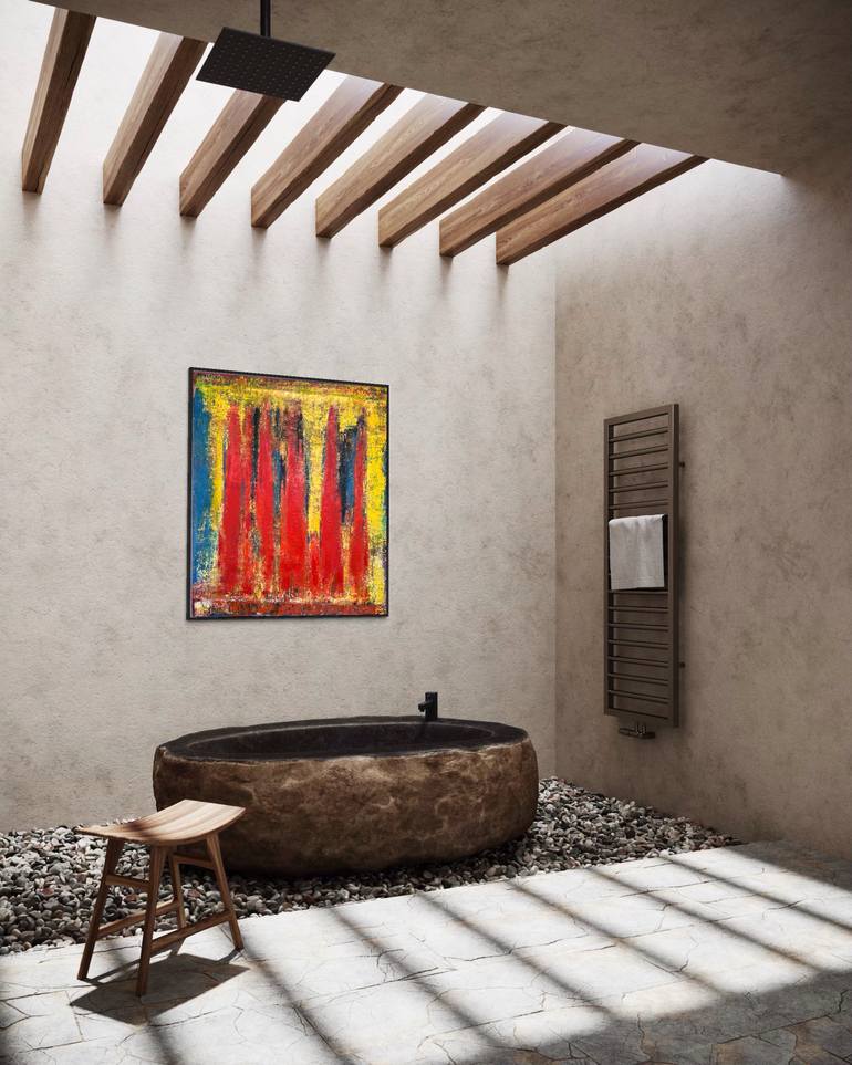 Original Abstract Expressionism Abstract Painting by Guido Lötscher