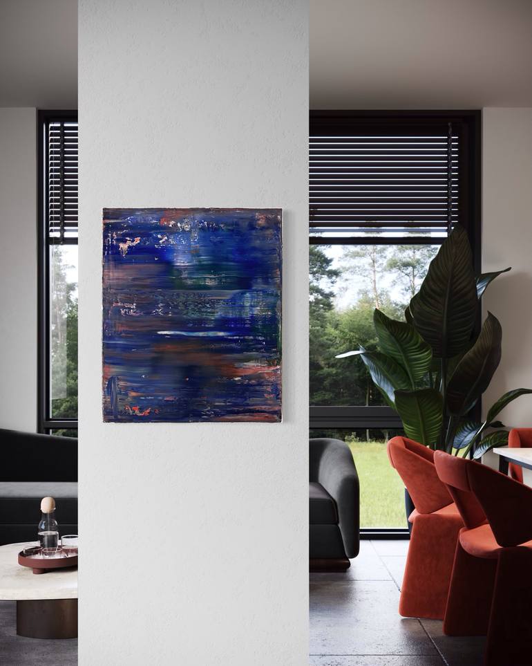 Original Abstract Expressionism Abstract Painting by Guido Lötscher