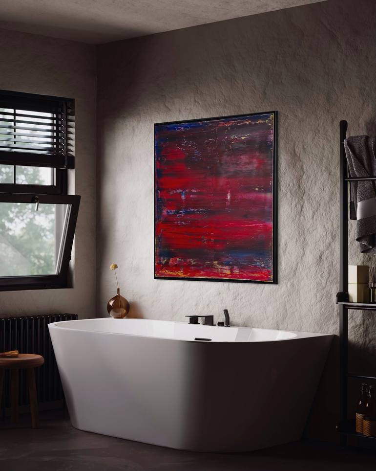 Original Abstract Expressionism Abstract Painting by Guido Lötscher