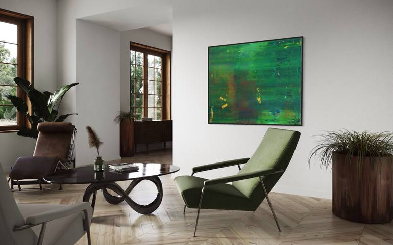 Original Abstract Expressionism Abstract Painting by Guido Lötscher