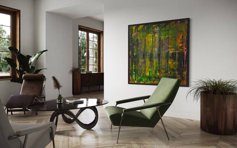 Original Abstract Expressionism Abstract Painting by Guido Lötscher