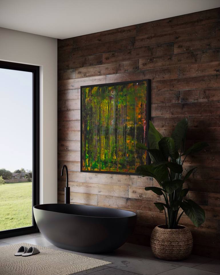 Original Abstract Expressionism Abstract Painting by Guido Lötscher