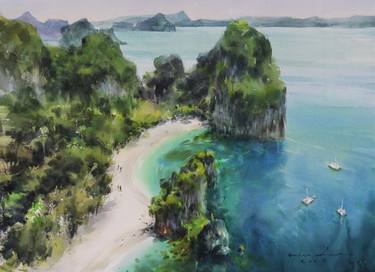 Original Seascape Paintings by Direk Kingnok