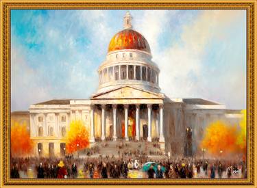 Original Impressionism Architecture Mixed Media by Colette Verne