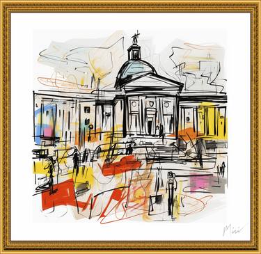 Original Cubism Architecture Mixed Media by Colette Verne