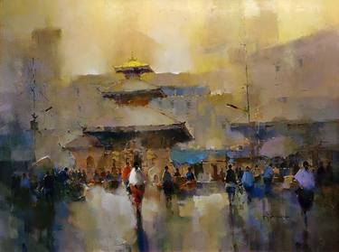 Original Folk Architecture Paintings by Akshaya Dhakal