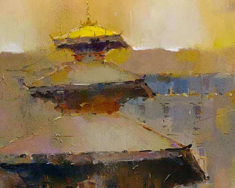 Original Folk Architecture Painting by Akshaya Dhakal