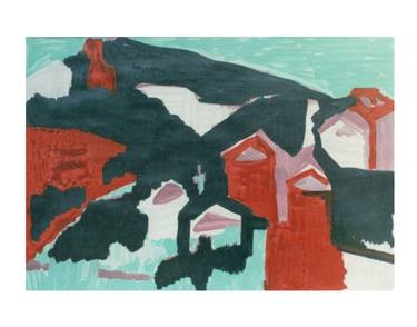 Original Abstract Landscape Painting by Riketa Mamaj