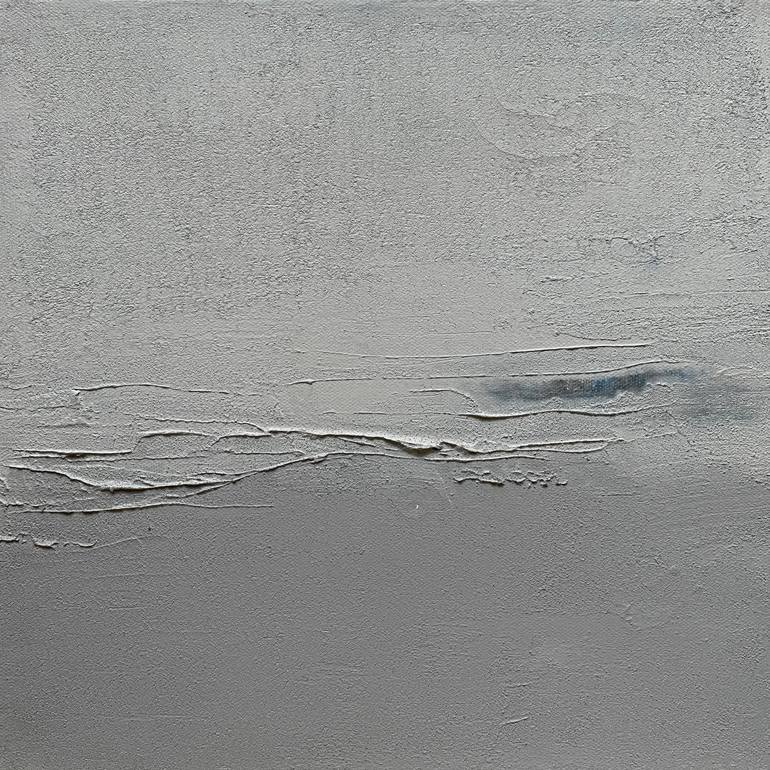 Original Abstract Painting by Krist Sergeeva | Abstract Art on Canvas | Shades of Infinity - Abstract Gray Landscape Painting