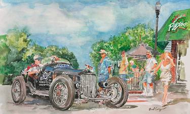 Print of Impressionism Automobile Paintings by David Cooper