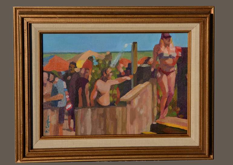 Original Figurative Beach Painting by David Cooper