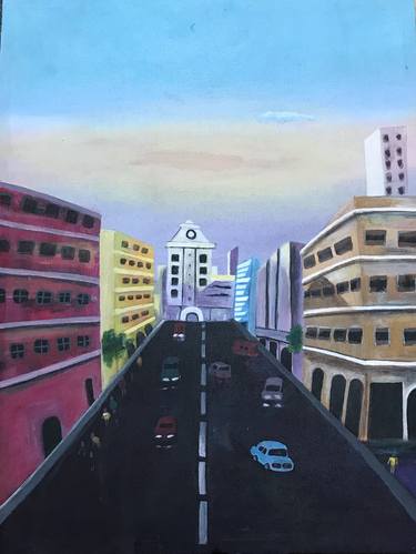 Original Expressionism Landscape Painting by Hania Nadeem