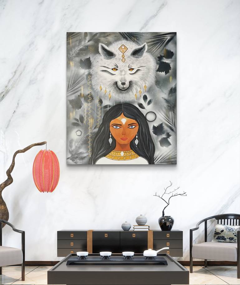 Original Modernism Fantasy Painting by Iolanda Dinu