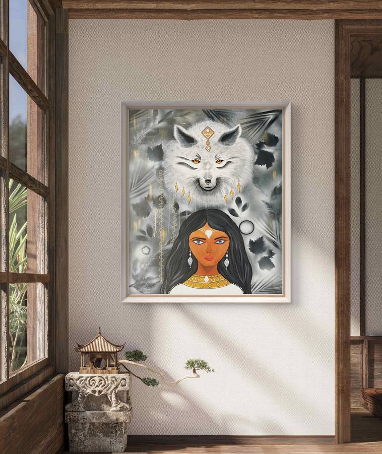 Original Modernism Fantasy Painting by Iolanda Dinu
