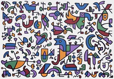 Original Cubism Patterns Paintings by Joko Bird