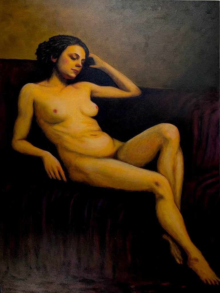 Original Abstract Expressionism People Painting by Sam Monet