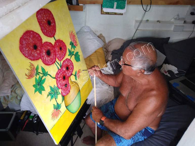 Original Abstract Expressionism People Painting by Sam Monet