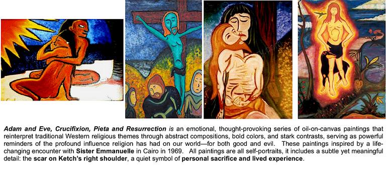 Original Abstract Expressionism People Painting by Sam Monet