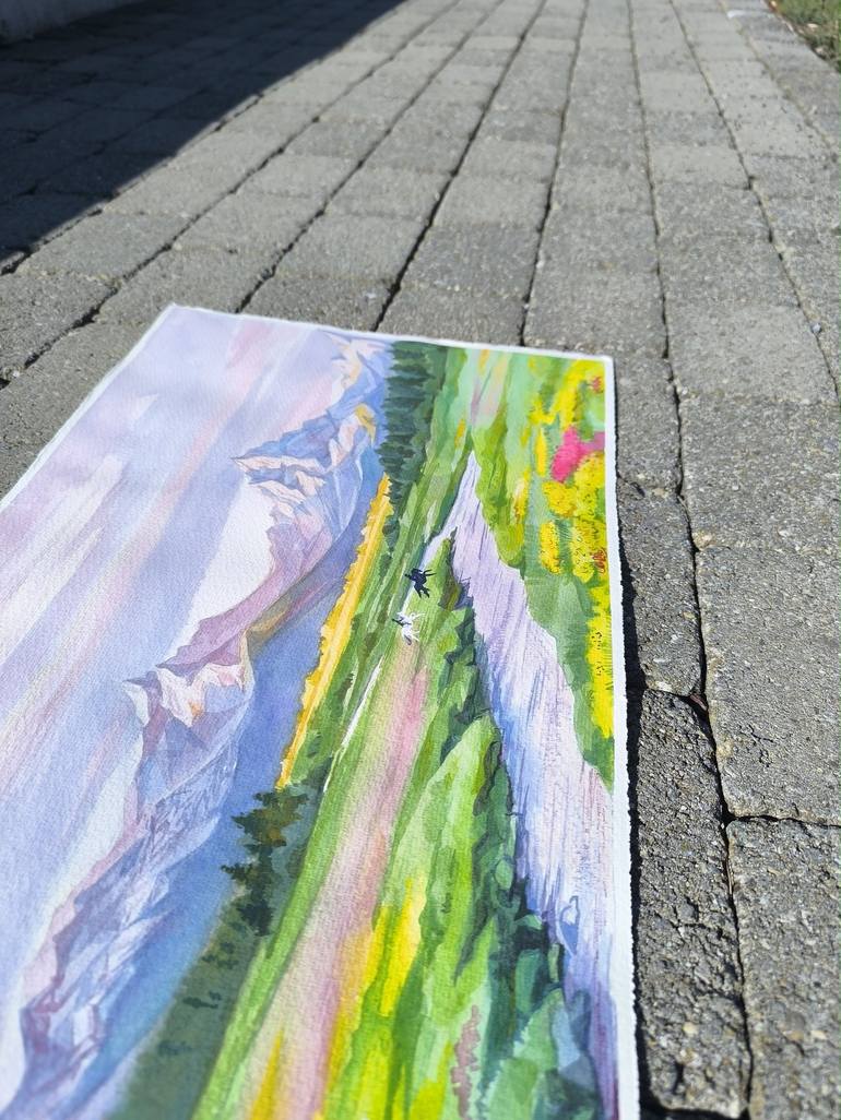 Original Art Nouveau Landscape Painting by Sofia Oleinik