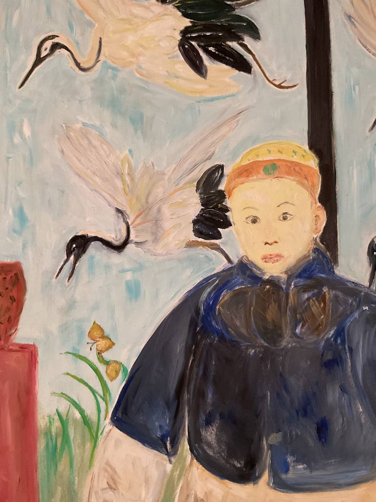 Original Documentary People Painting by Gisele Van Wambeke