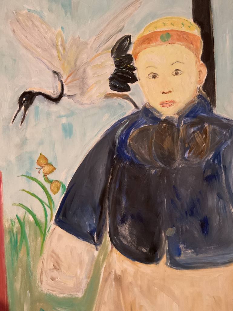 Original Documentary People Painting by Gisele Van Wambeke