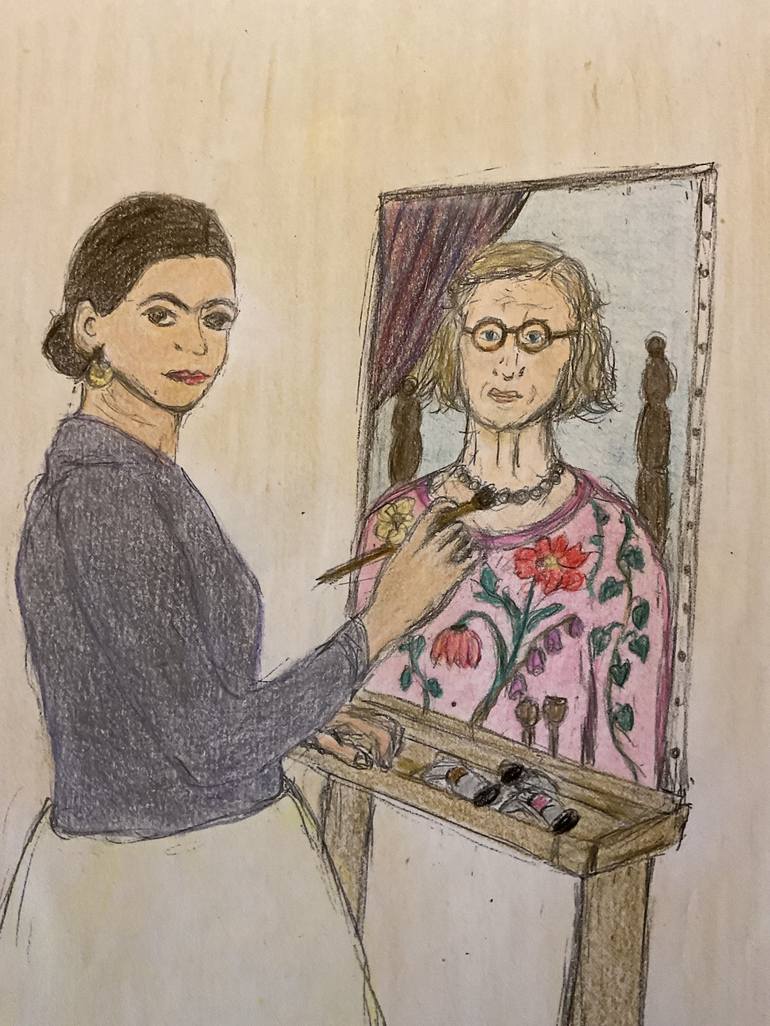 Original Figurative People Drawings by Gisele Van Wambeke