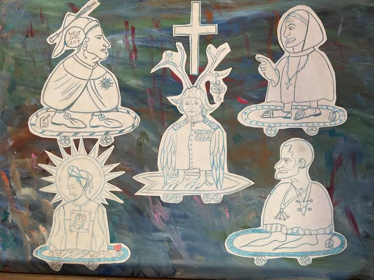 Original Figurative Fantasy Mixed Media by Gisele Van Wambeke