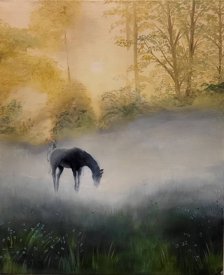 Original Abstract Expressionism Landscape Painting by Olessya Shuvayeva